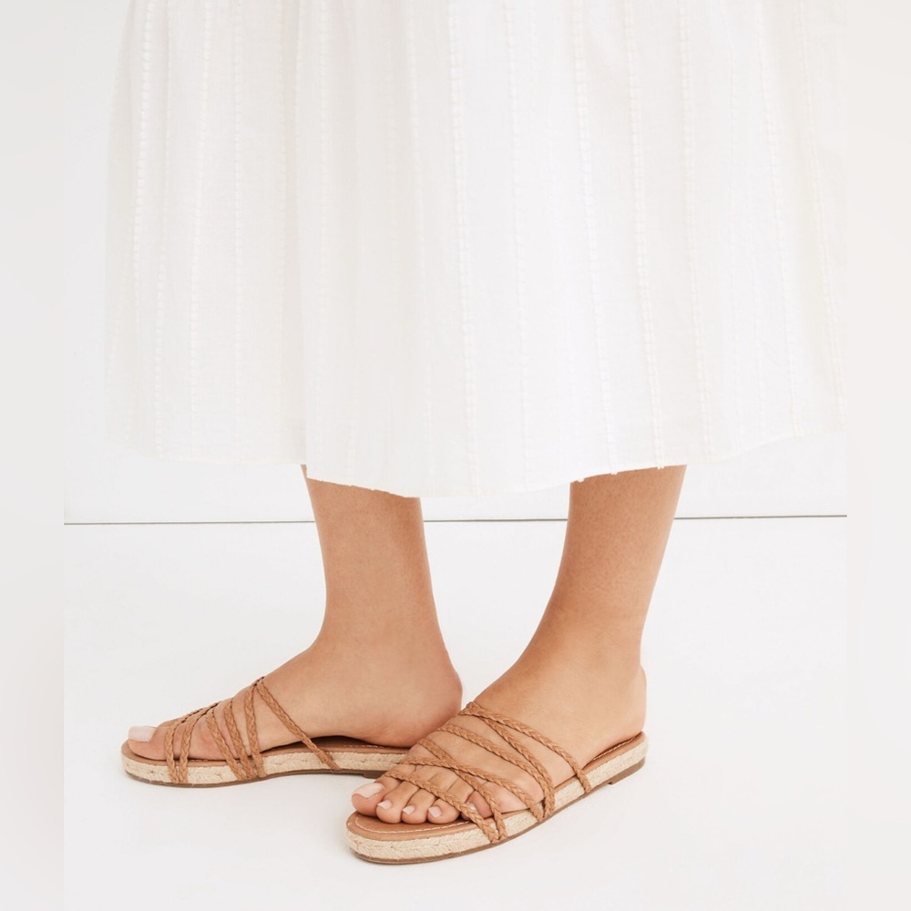 Madewell The Kathryn Espadrille Slide Sandal in Leather Size 7.5